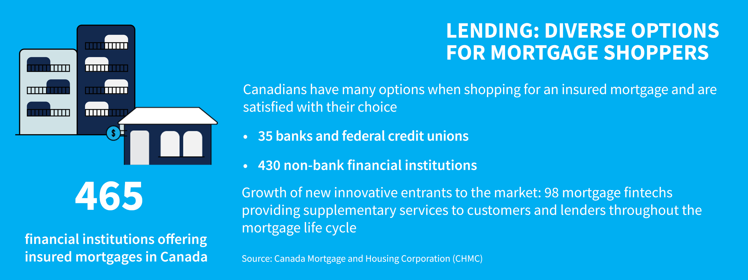 graphic with data showing how the diverse lending options for mortgage shoppers